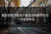 蘑菇视频下载用户最常问的推荐内容：一句话讲明白
