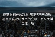 蘑菇影视在线观看切到移动网络后，清晰度自动切换突然变顺：原来关键是这一项