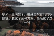 原来一直误会了，蘑菇影视官网的权限提示我试了三种方案，最后选了这一种