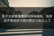 新手也能看懂蘑菇视频电脑版，投屏这件事我终于把问题定位到点上了
