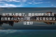当时我人都傻了，蘑菇视频断网重连后我差点以为出问题——其实是投屏没设置好