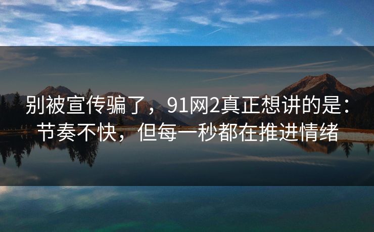 别被宣传骗了,91网2真正想讲的是:节奏不快,但每一秒都在推进情绪 别被宣传骗了,91网2真正想讲的是:节奏不快,但每一秒都在推进情绪