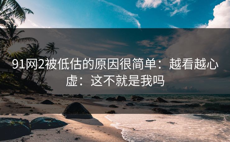 91网2被低估的原因很简单：越看越心虚：这不就是我吗