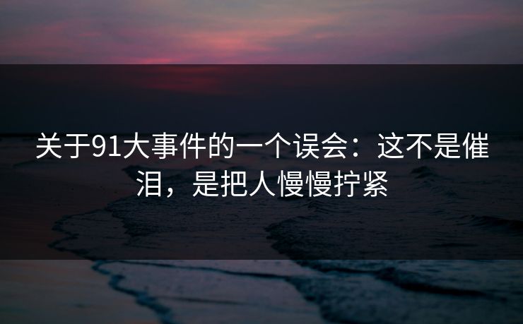 关于91大事件的一个误会:这不是催泪,是把人慢慢拧紧 关于91大事件的一个误会:这不是催泪,是把人慢慢拧紧